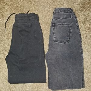 Black Sweatpants and Balck Jeans Set